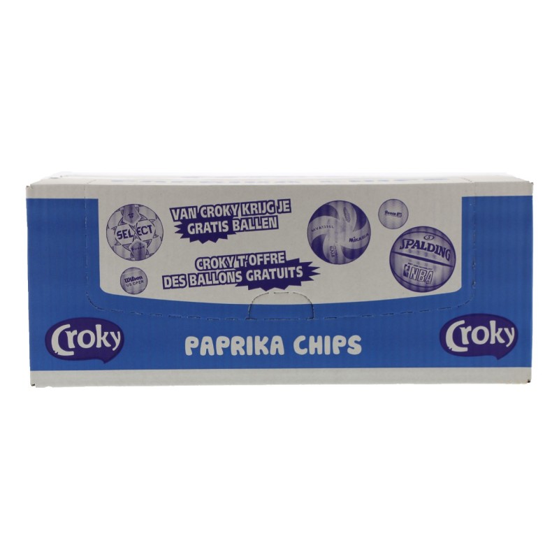 Specialiteit plank Kust Croky Chips Paprika Smaak Doos 20 uitdeelzakjes PRIJS 9,50| Kopen Bestellen  | Goedkoopdrank.nl Aanbieding