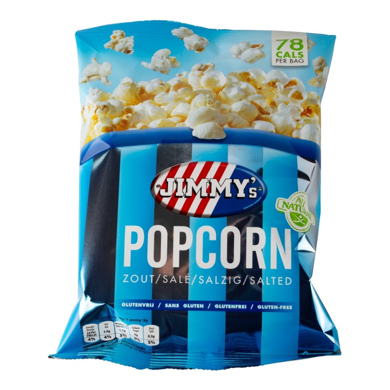 Mens zonsopkomst Vakantie Jimmy's Popcorn Zout 27 Gram PRIJS 10.84 | Kopen, Bestellen | Aanbieding  Goedkoopdrank.nl