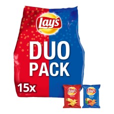 Lay's Chips Duo Pack Naturel en Paprika Mini 15 Zakjes