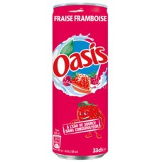 Oasis Aardbei Frambose Blikjes 33cl Tray 24 Stuks