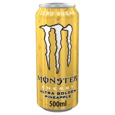 Monster Ultra golden Pineapple Energy Drink Blikjes 50cl Tray 12 Stuks