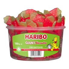 Haribo Giant Strawbs Snoepjes Silo Emmer 150 stuks