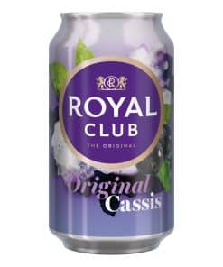 Royal Club Cassis Blikjes 33cl, bruisende frisdrank met zwartebessensmaak