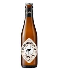 Brouwerij 't IJ IJwit Witbier in een krat met 24 glazen flesjes van 33cl