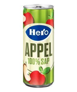 Hero Appelsap Blikjes 25cl – Tray 24 Stuks | 100% Puur Sap Zonder Toegevoegde Suikers