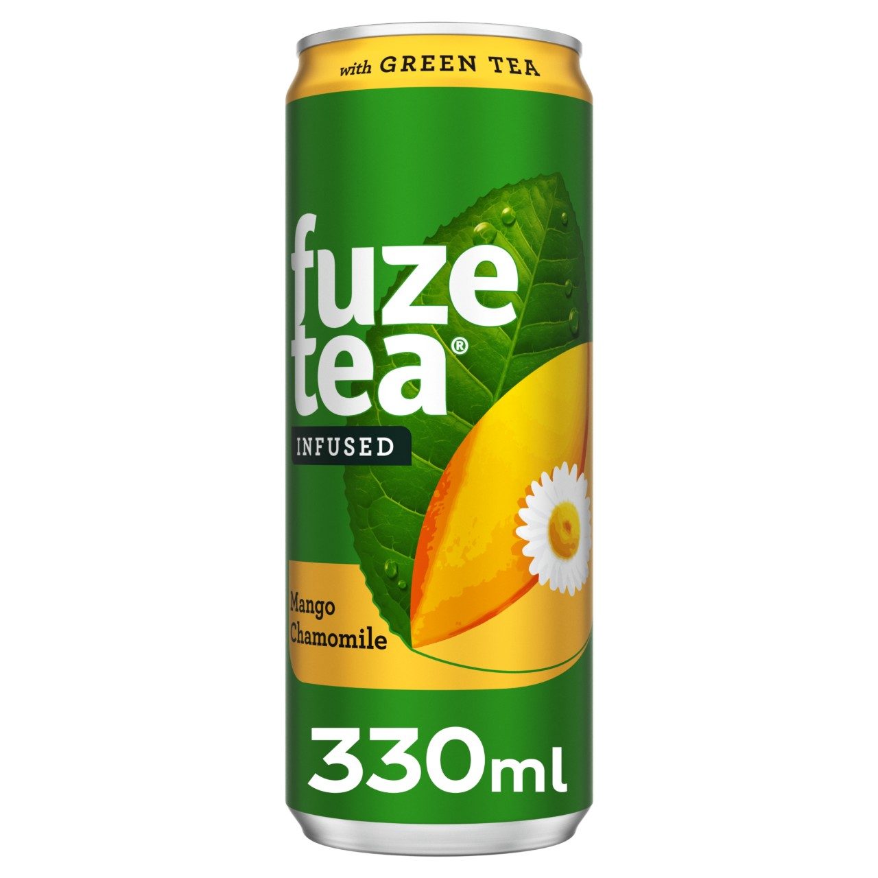 Fuze Tea Mango Chamomile Ice Tea Blikjes 33cl Tray 24 Stuks – zachte, tropische ijsthee met mango en kamille