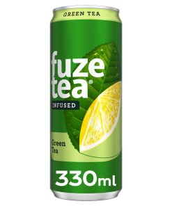 Fuze Green Tea Blikjes 33cl Tray 24 Stuks – lichte, natuurlijke groene ijsthee met minder suiker