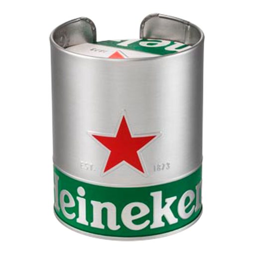 Heineken Bierviltjes Houder RVS + Gratis 1 Rol Heineken Viltjes