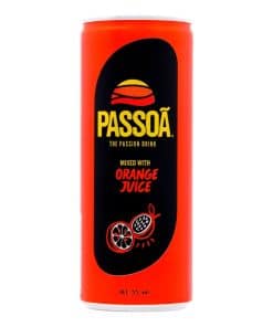 Passoa Orange Juice Blikjes 25cl Tray 12 Stuks met passievrucht en sinaasappelsap