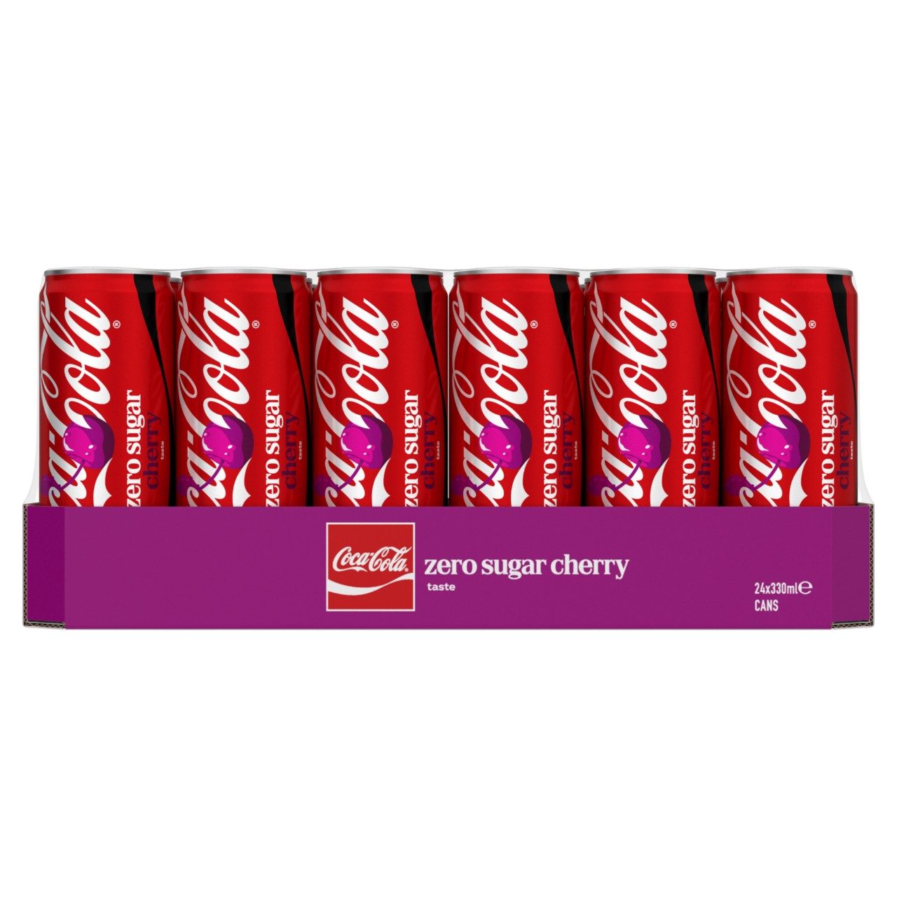 Coca Cola Cherry ZERO Blikjes 33cl Tray 24 Stuks (NL), foto 3 van 3