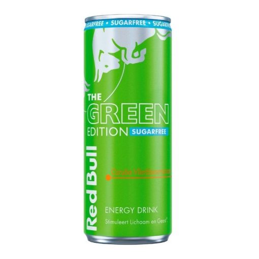 Red Bull Green Edition Sugar Free Blikjes 25cl Tray 12 Stuks - Afbeelding 2