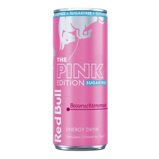 Red Bull Pink Edition Sugar Free Blikjes 25cl Tray 12 Stuks