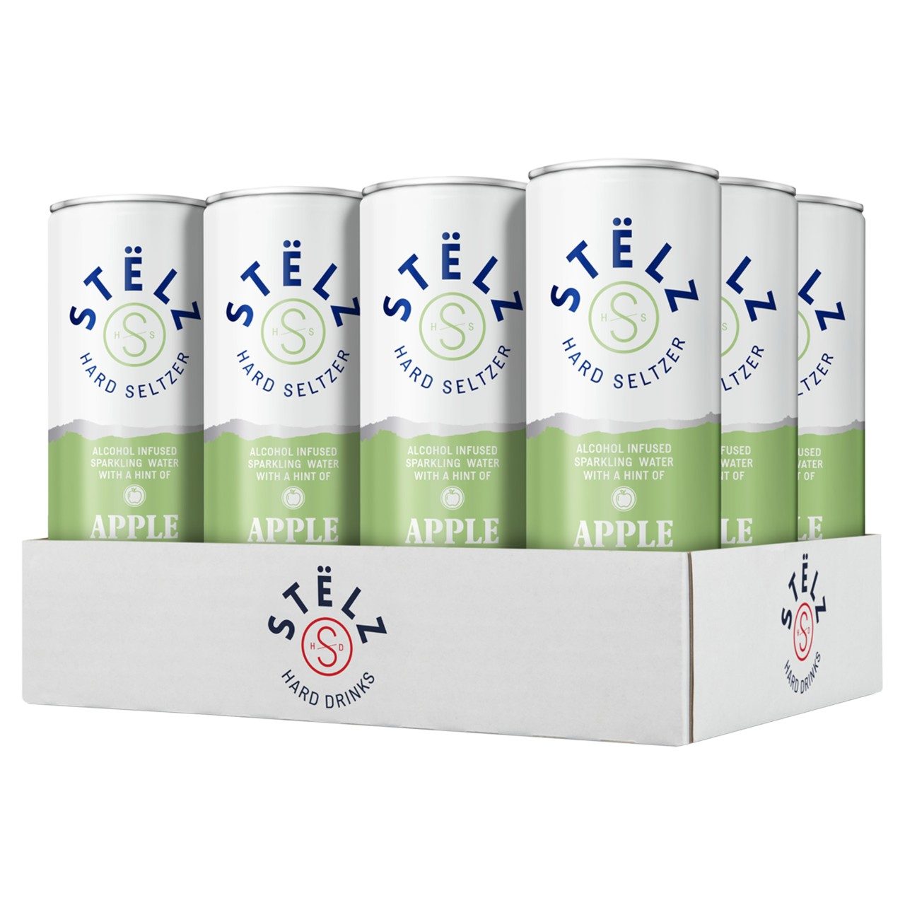 Stëlz Apple Hard Seltzer 25cl Blikjes Tray 12 Stuks – frisse bruisdrank met natuurlijke appelsmaak