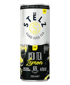 Stëlz Iced Lemon ADE Hard Seltzer 25 cl Blikjes Tray 12 – frisse citroensmaak, suikervrij en stijlvol