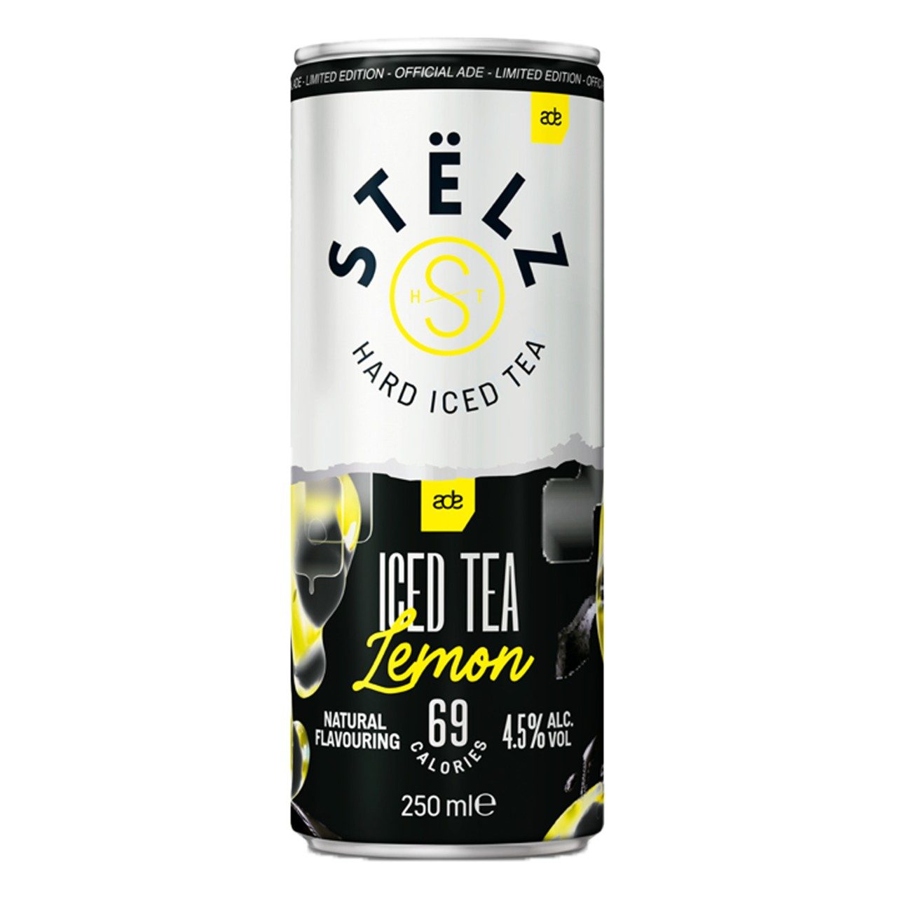 Stëlz Iced Lemon ADE Hard Seltzer 25 cl Blikjes Tray 12 – frisse citroensmaak, suikervrij en stijlvol