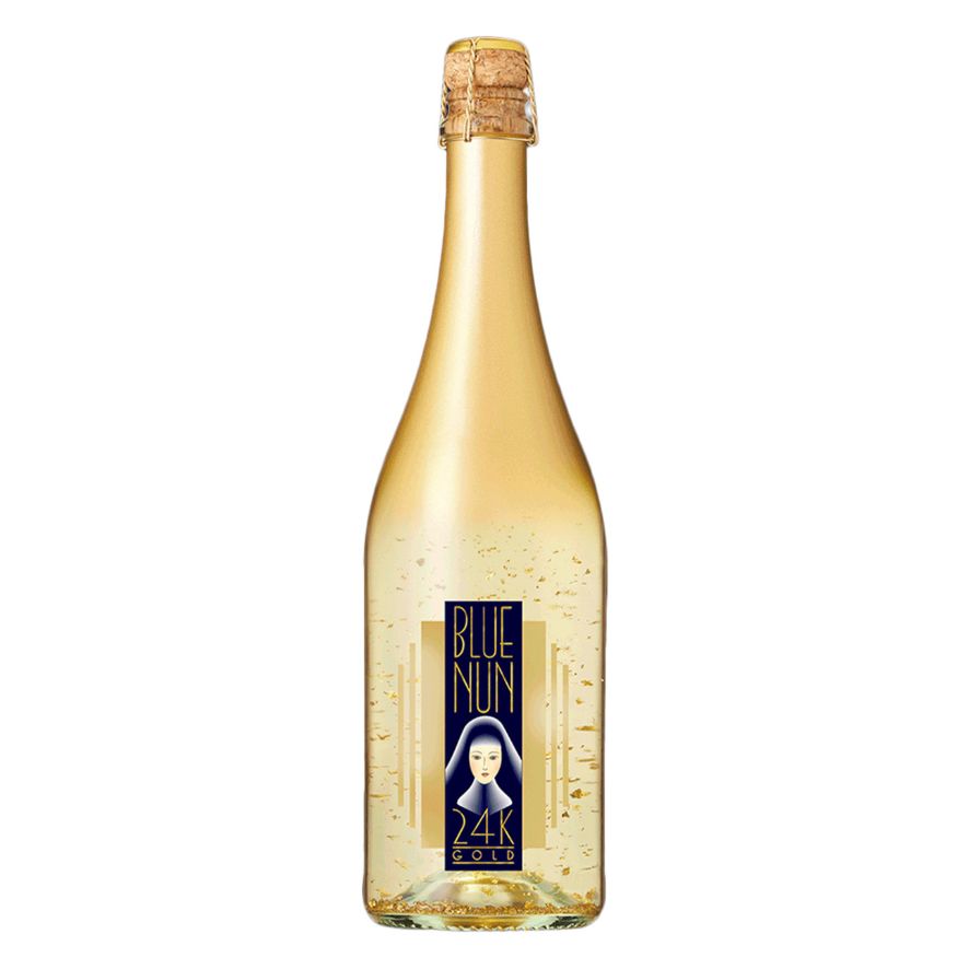 Blue Nun 24K Gold mousserende wijn 75cl met goudvlokken – luxe bubbel