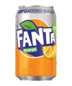 Fanta Oranje ZERO Blikjes 33cl tray 24 stuks uit DK
