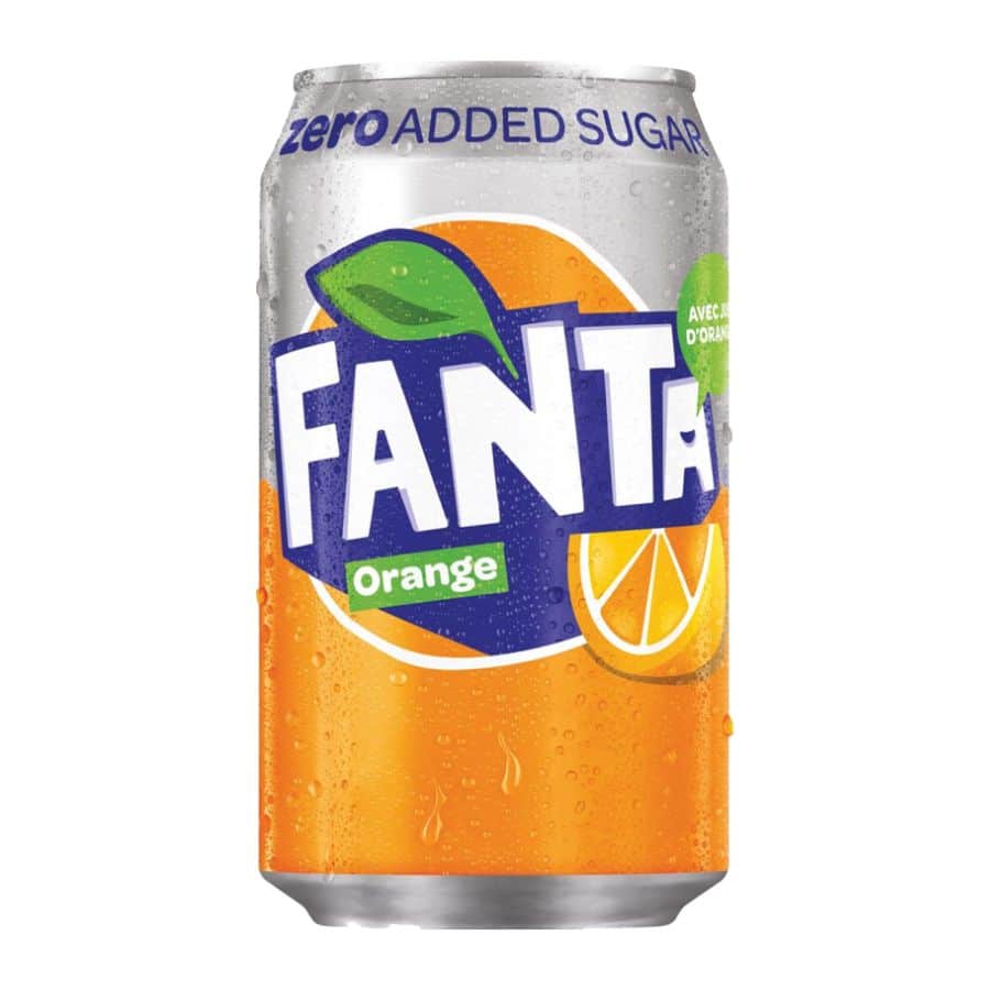 Fanta Oranje ZERO Blikjes (DK) 33cl Tray 24 Stuks