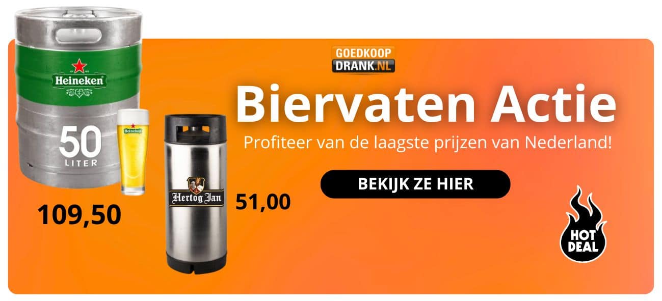 Biervaten en fusten actie prijzen 2026