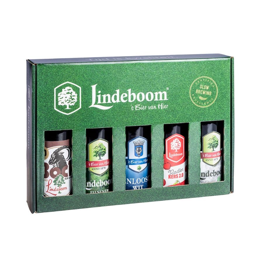 Lindeboom Bierpakket 5 Flesjes 30cl in Geschenkverpakking – Omdoos 6 stuks – 9,66