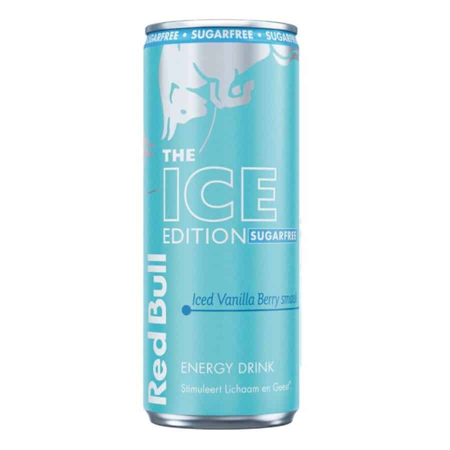 Red Bull Ice Edition Blikjes Iced Vanilla Berry Suikervrij 25cl Tray 12 Stuks