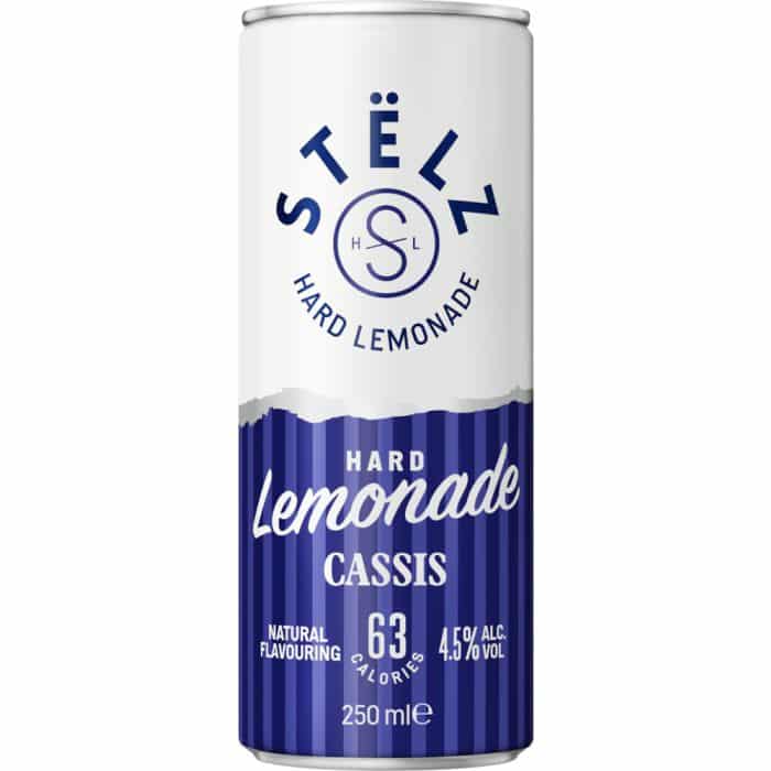 Stëlz Hard Lemonade Cassis Blikjes 25cl Tray 12 Stuks
