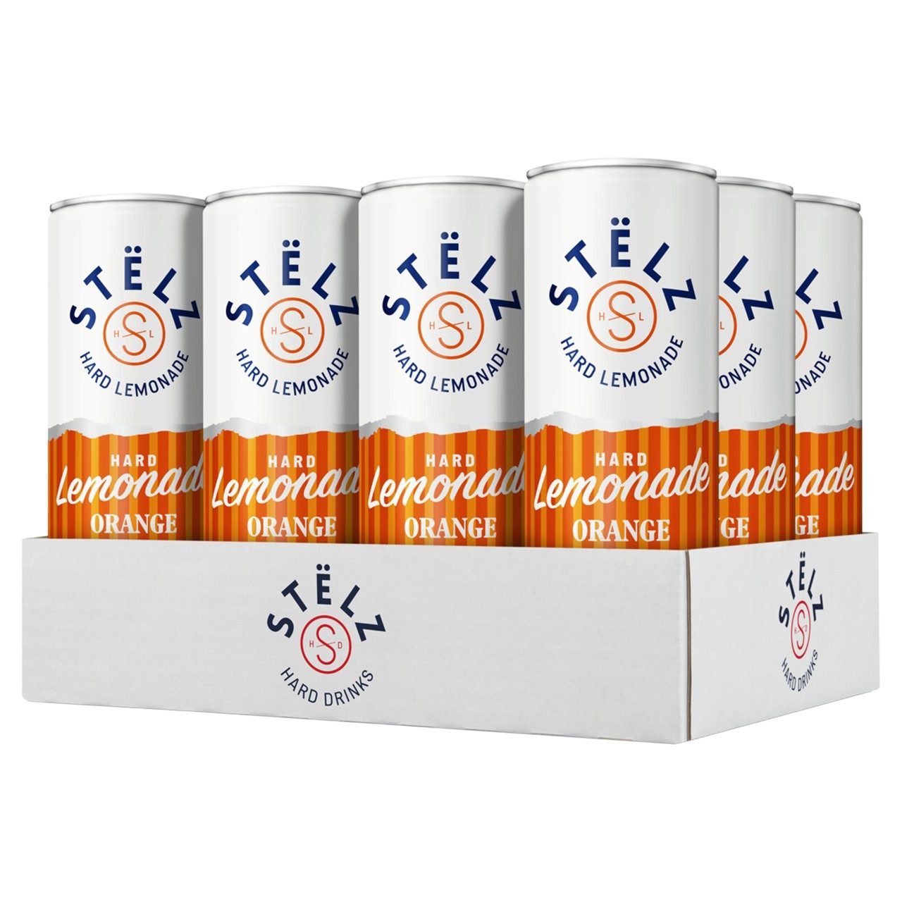 Stëlz Hard Lemonade Orange Blikjes 25cl Tray 12 Stuks