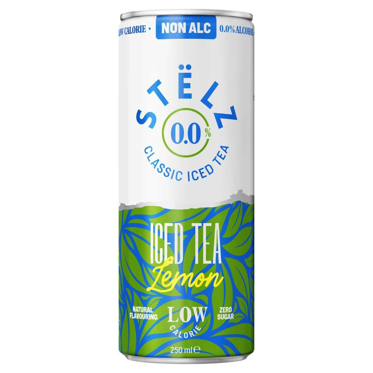 Stelz Iced Tea Lemon 0.0% Blikjes 25cl Tray 12 Stuks – Hard Seltser Alcoholvrij!