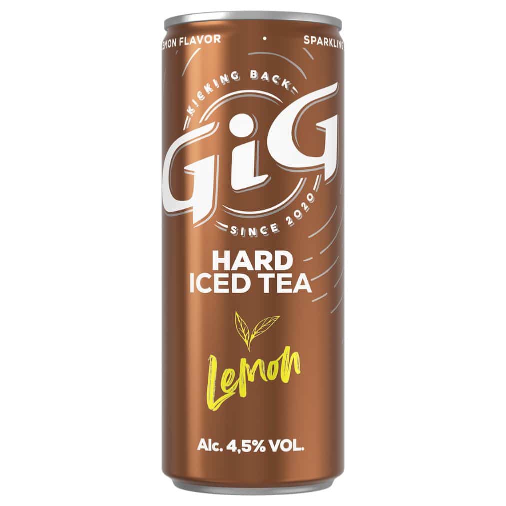 GIG Hard Iced Tea Lemon Hard Seltzer 25cl Blikjes Tray 12 Stuks