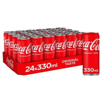 Coca Cola blikjes trays met Coca Cola Original en Coca Cola Zero
